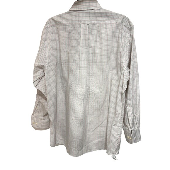 Eagle Shirtmakers Button Down Shirt Plaid White Blue Red Long Sleeve Sz 17 32/33 - Picture 3 of 5